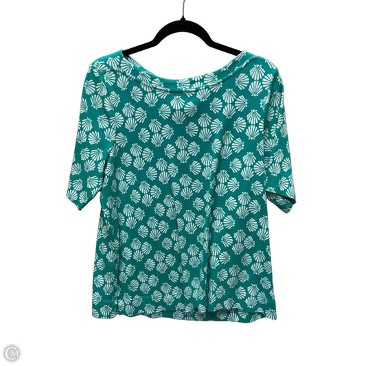 Top Short Sleeve By Chicos In Green & White, Size: Xl