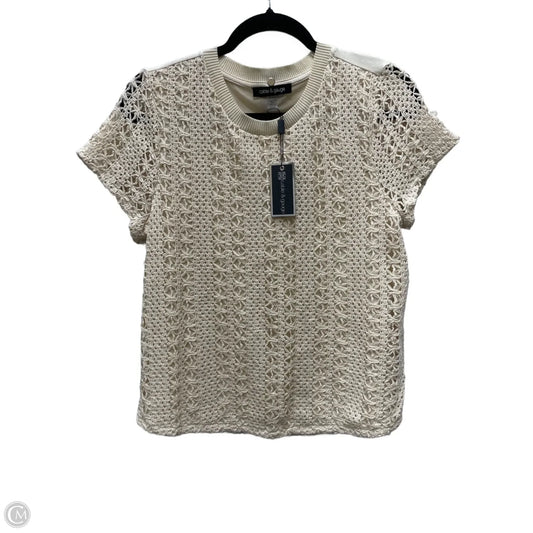 Top Short Sleeve By Cable And Gauge In Tan, Size: M