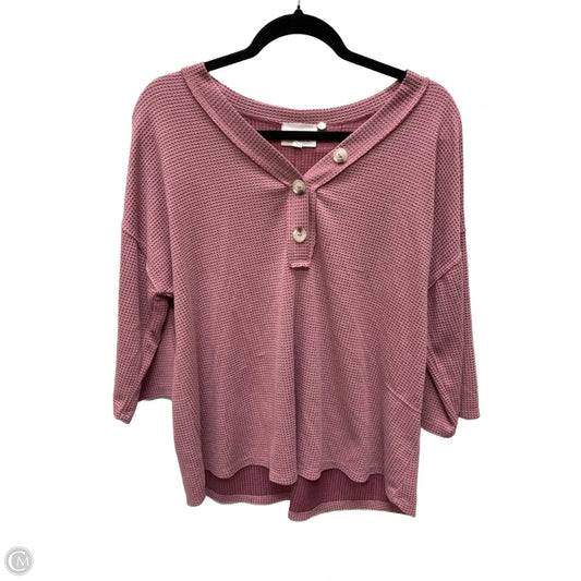 Top Short Sleeve By Andree By Unit In Pink, Size: M
