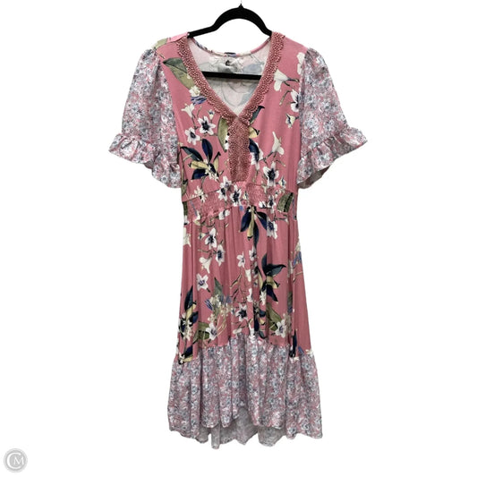 Dress Casual Short By Cupio In Blue & Pink, Size: M