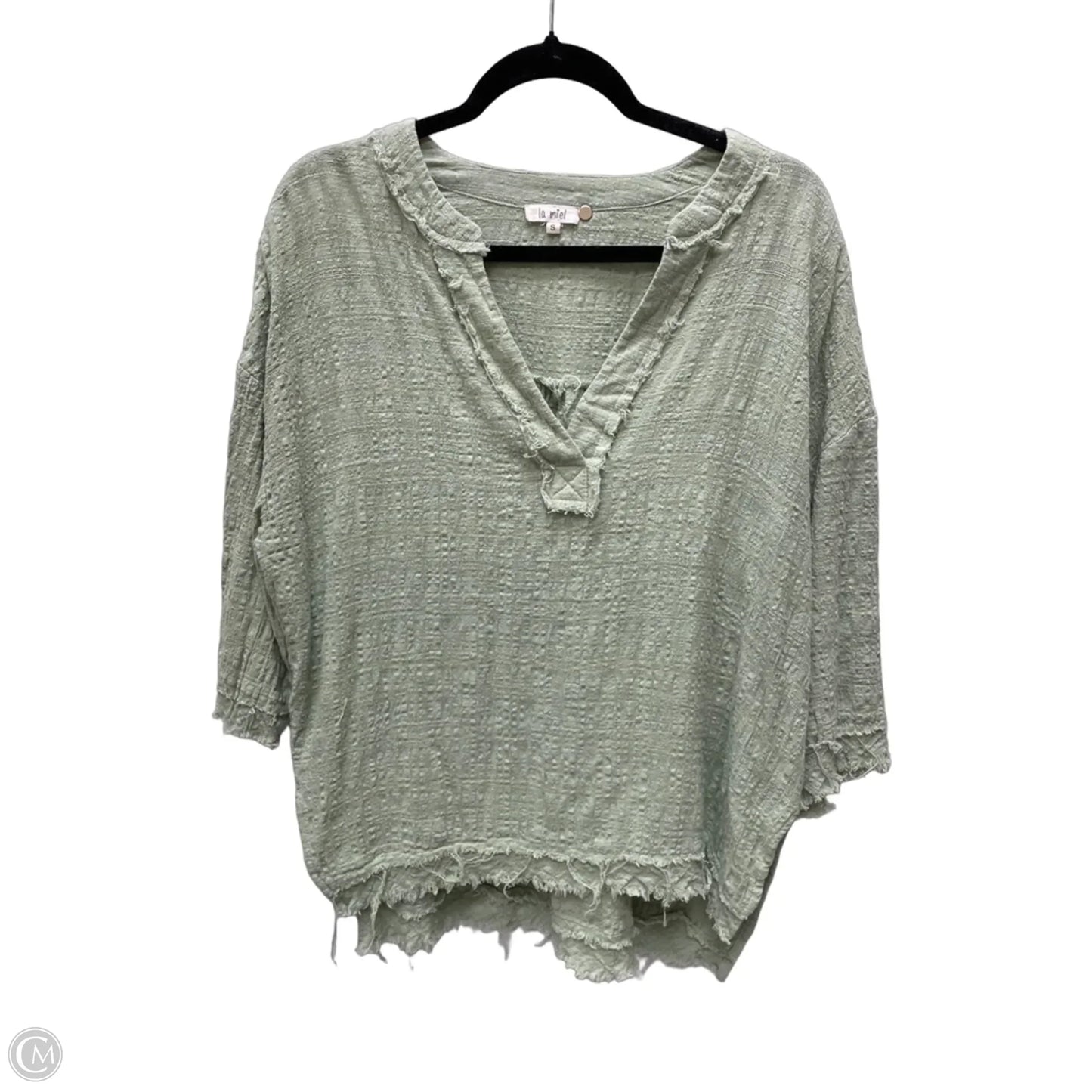 Top 3/4 Sleeve By La Miel In Green, Size: S