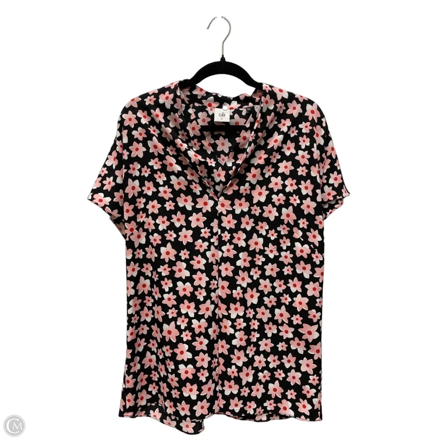 Top Short Sleeve By Cabi In Floral Print, Size: M