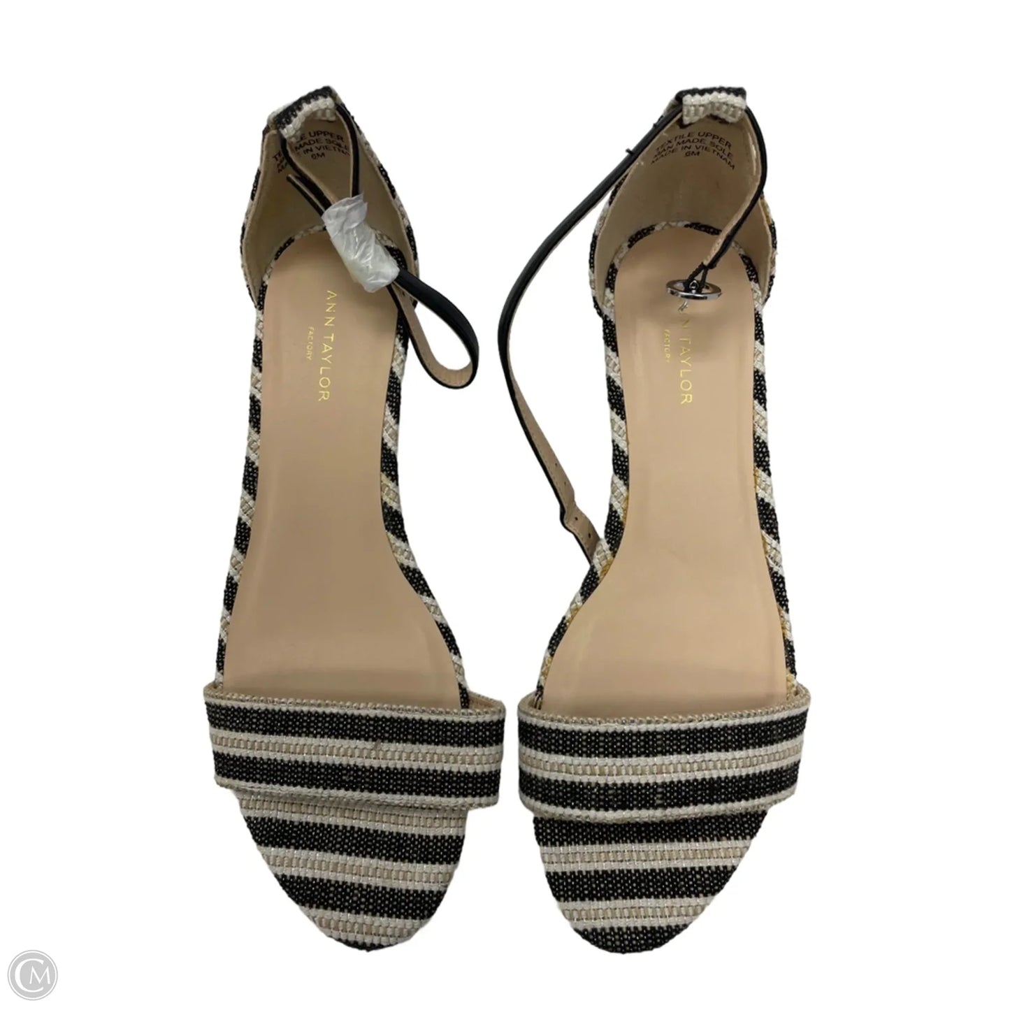 Sandals Heels Wedge By Ann Taylor In Striped Pattern, Size: 6