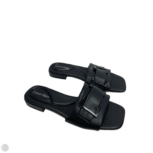 Sandals Flats By Calvin Klein In Black, Size: 6