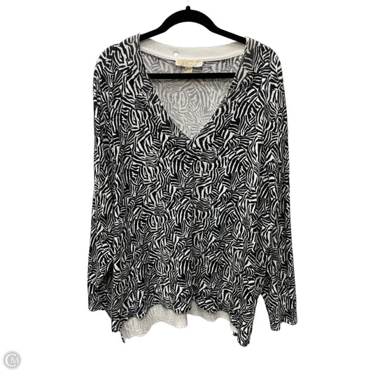 Top Long Sleeve By Michael By Michael Kors In Black & White, Size: 3x