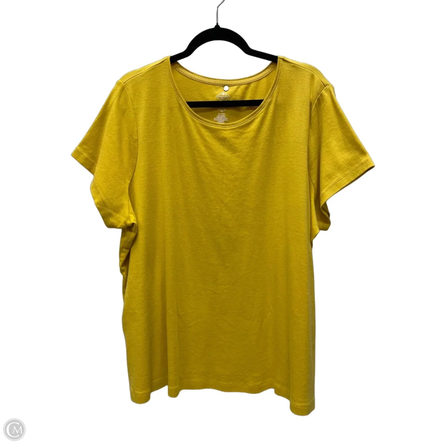 Top Short Sleeve By St Johns Bay In Yellow, Size: 3x
