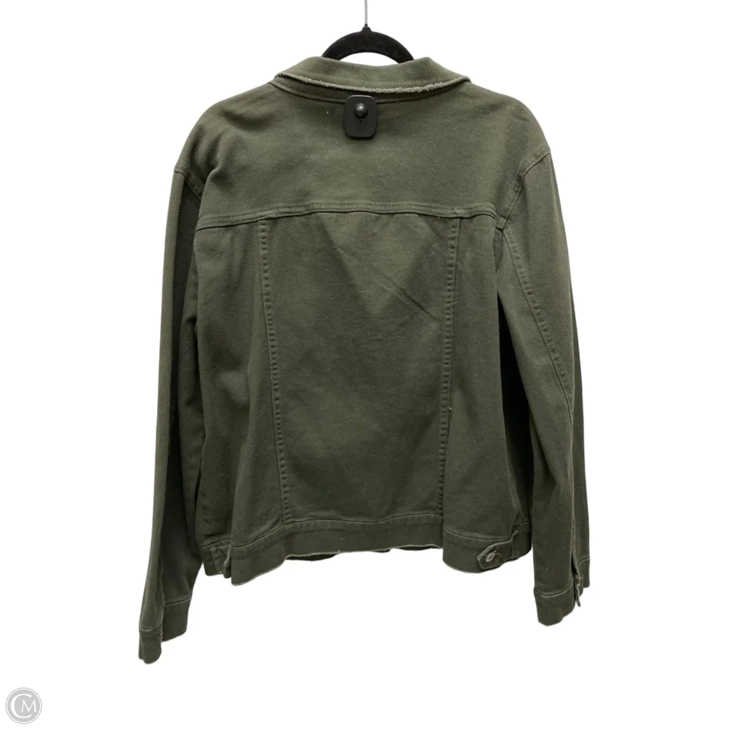 Jacket Denim By Sts Blue In Green, Size: 1x