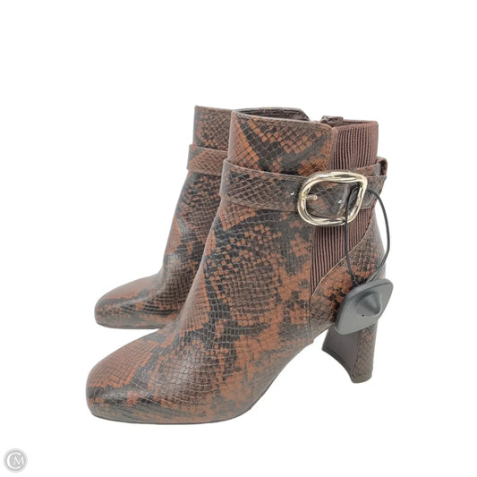 Boots Ankle Heels By Kelly And Katie In Snakeskin Print, Size: 7