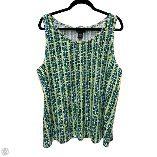 Top Sleeveless By Maggie Barnes In Blue & Green, Size: 2x