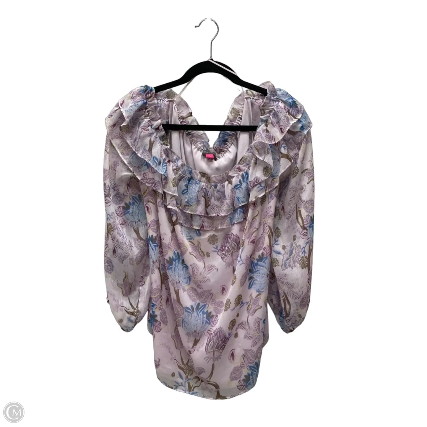 Blouse Long Sleeve By Vince Camuto In Floral Print, Size: L
