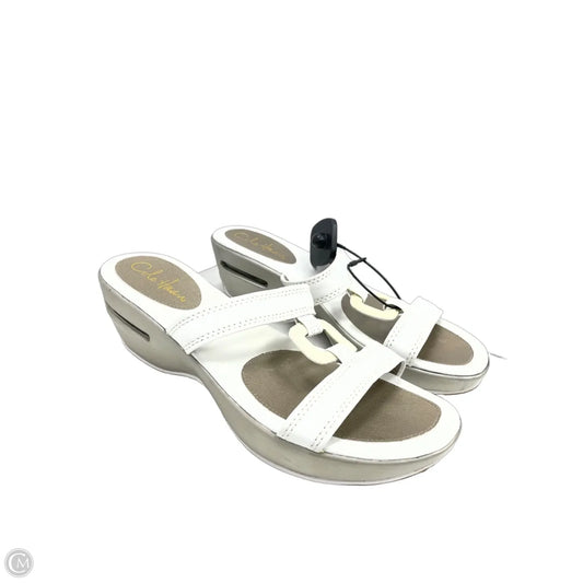 Sandals Heels Wedge By Cole-haan In Cream & White, Size: 8.5