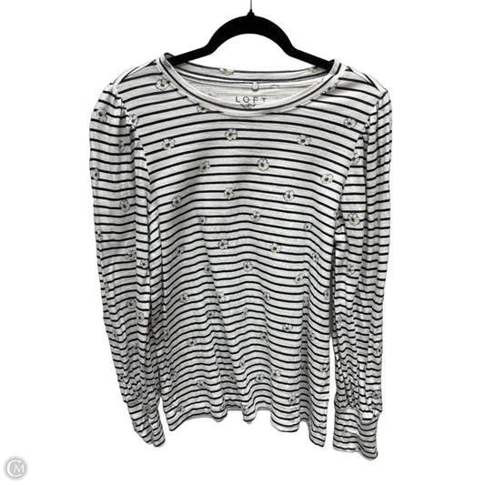 Top Long Sleeve By Loft In Striped Pattern, Size: L
