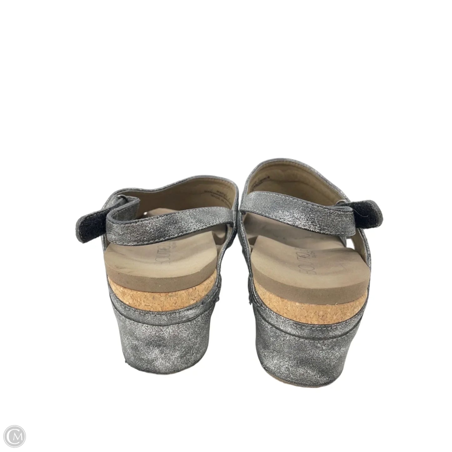 Sandals Heels Wedge By Corkys In Silver, Size: 7