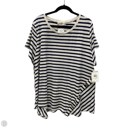 Top Short Sleeve By Retrology In Striped Pattern, Size: 3x