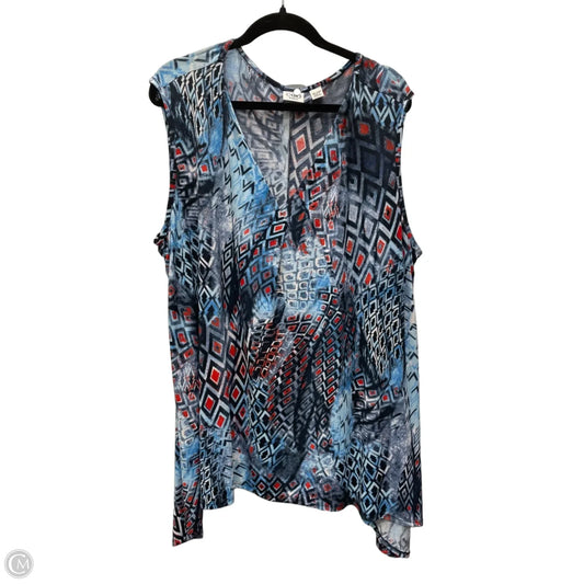 Tunic Sleeveless By Cato In Geometric Pattern, Size: 3x