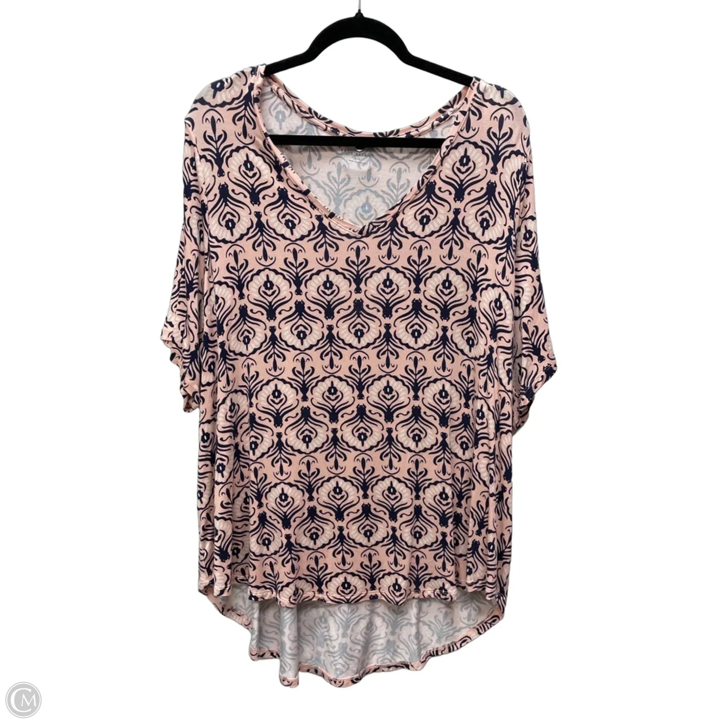 Top Short Sleeve By Lane Bryant In Blue & Pink, Size: 3x