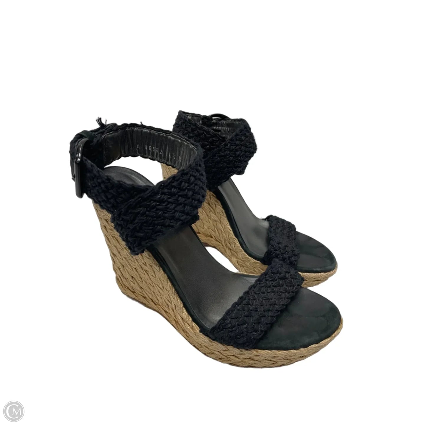 Sandals Heels Wedge By Clothes Mentor In Black, Size: 6.5