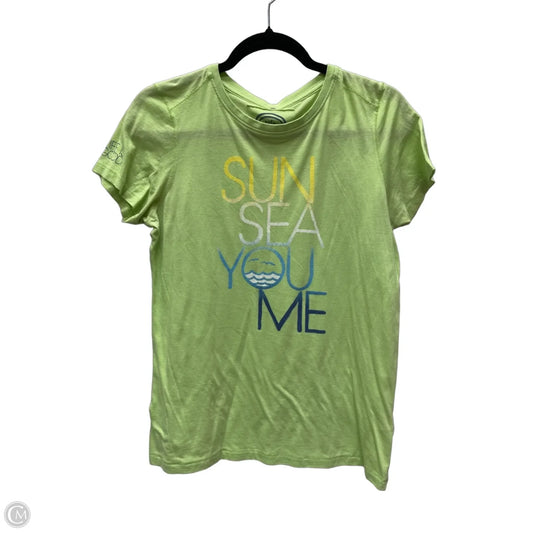 Top Short Sleeve By Life Is Good In Green, Size: M