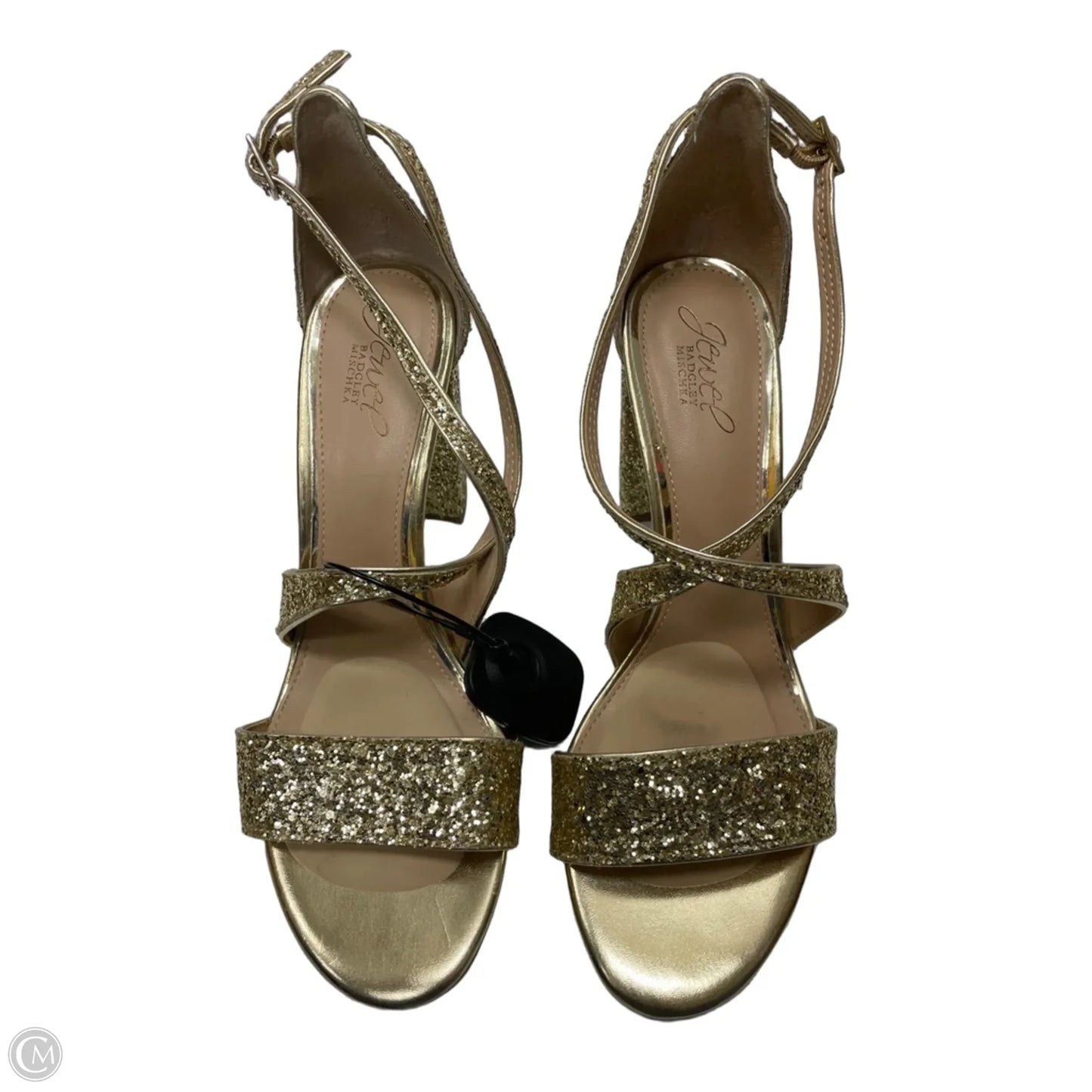 Sandals Heels Block By Badgley Mischka In Gold, Size: 9.5