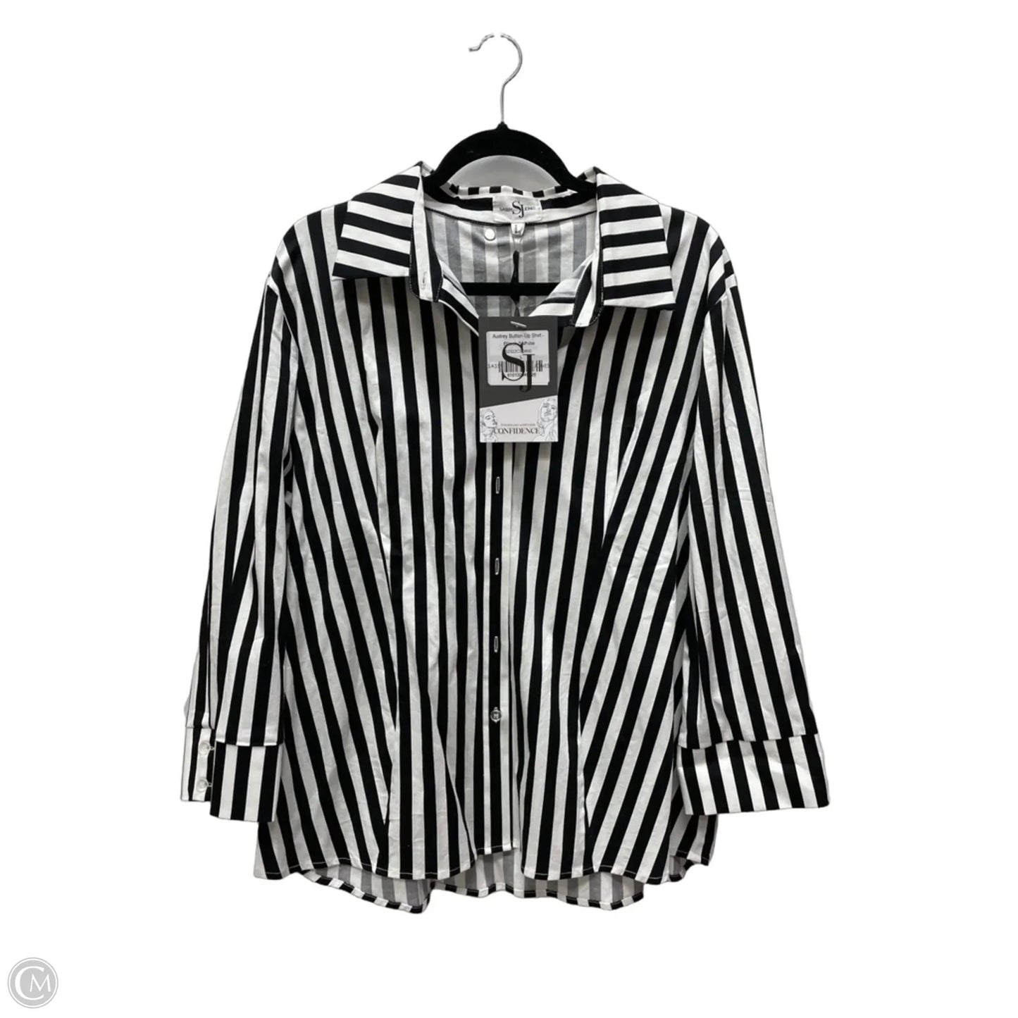 Top Long Sleeve By sassy jones In Striped Pattern, Size: L