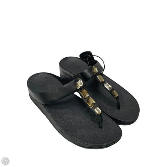 Sandals Heels Wedge By Fitflop In Black, Size: 9