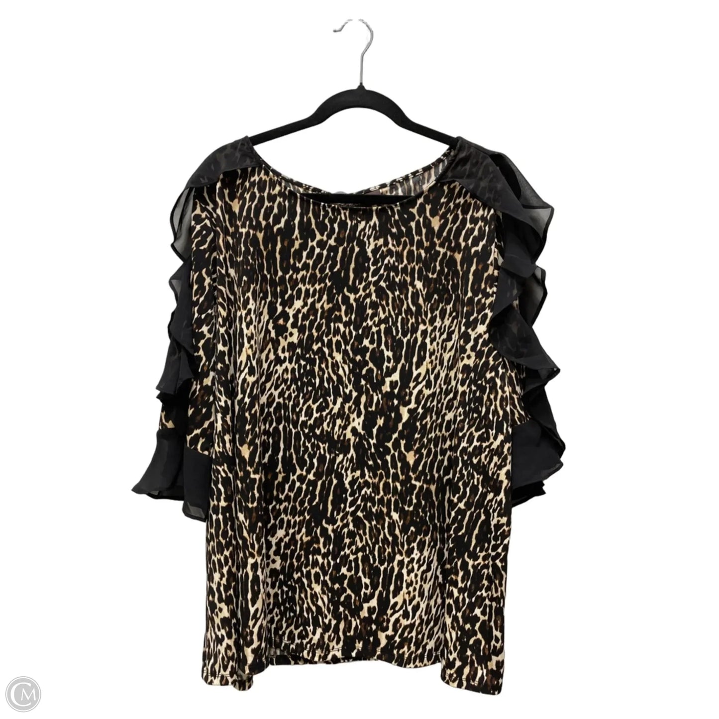Top Short Sleeve By Bold Elements In Animal Print, Size: 3x