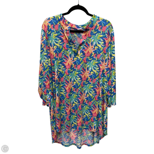 Tunic Long Sleeve By Clothes Mentor In Floral Print, Size: 2x