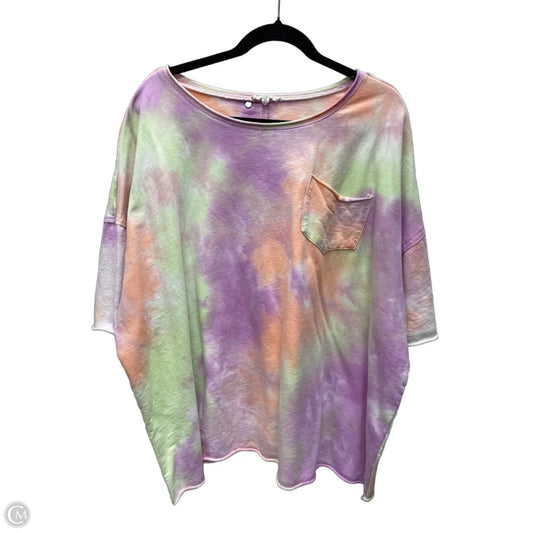 Top Short Sleeve By Easel In Tie Dye Print, Size: 3x