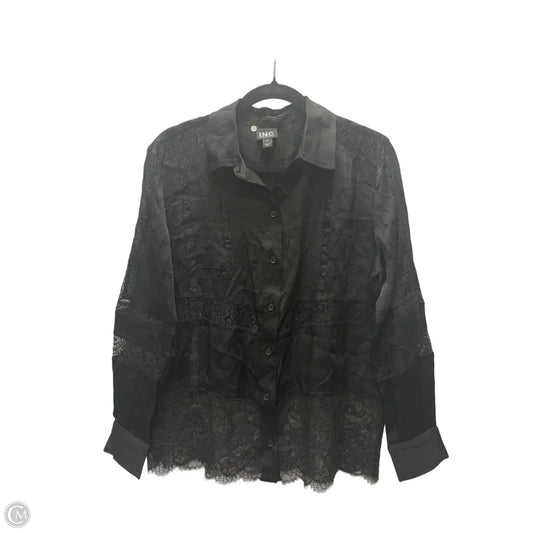 Top Long Sleeve By Inc In Black, Size: S