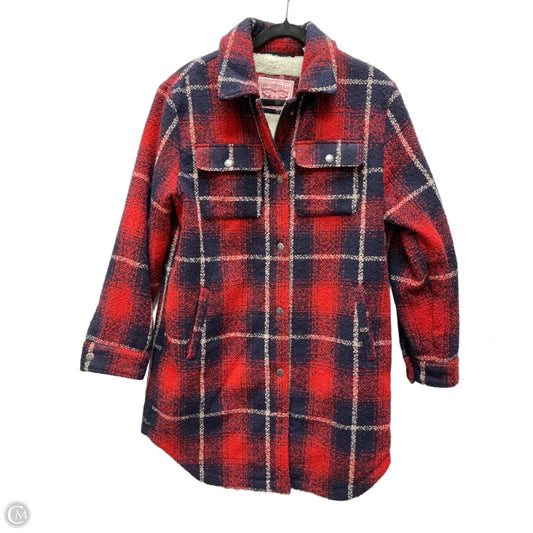 Coat Faux Fur & Sherpa By Levis In Plaid Pattern, Size: S