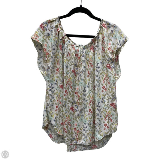 Blouse Short Sleeve By Clothes Mentor In Floral Print, Size: 2x