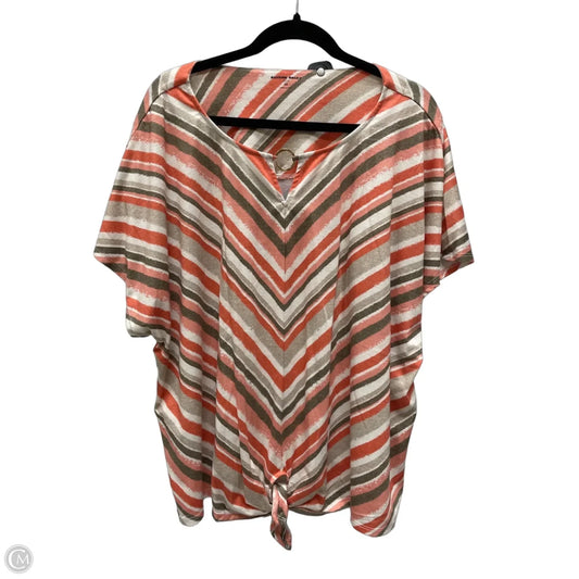 Top Short Sleeve By Allison Daley In Chevron Pattern, Size: 3x