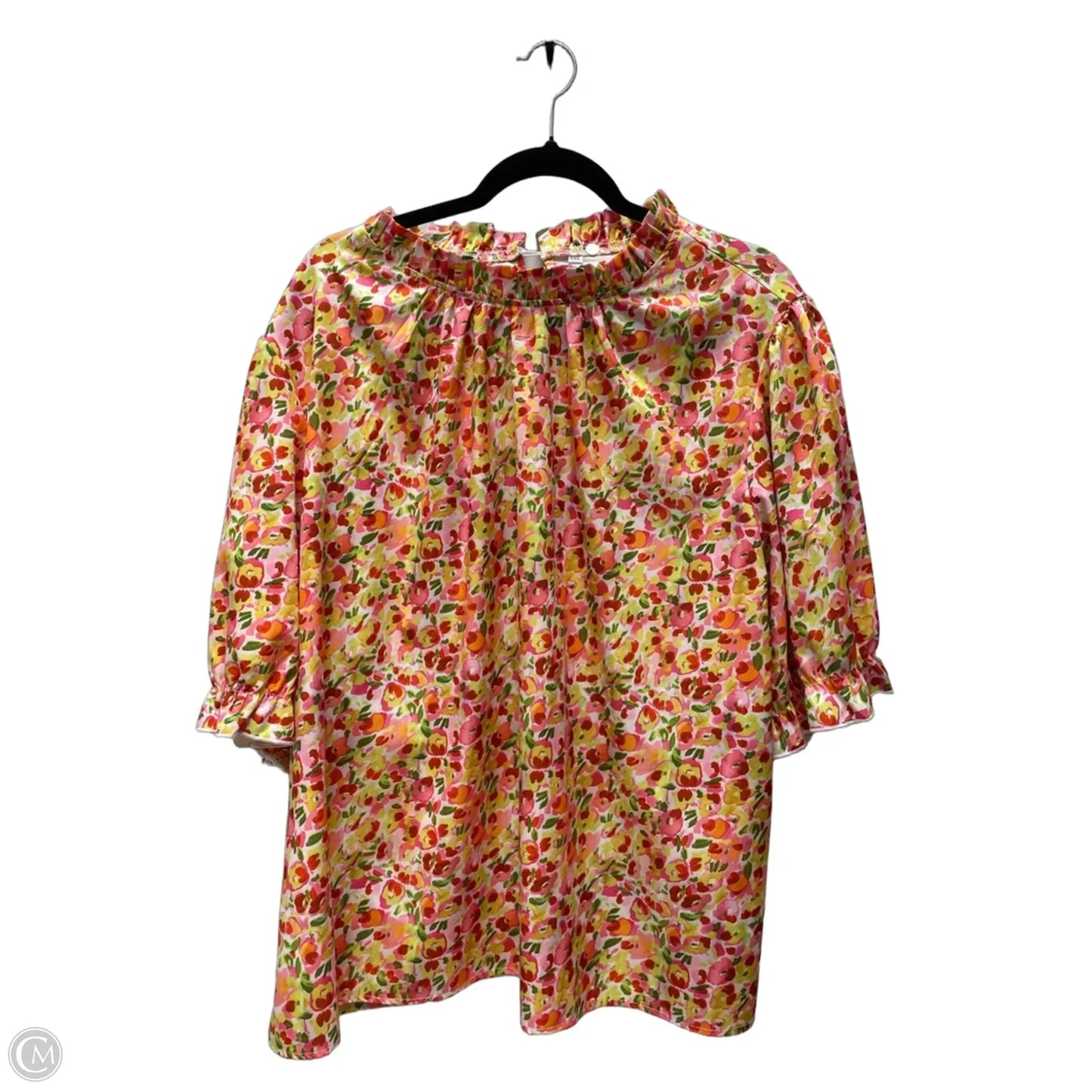 Top Short Sleeve By Clothes Mentor In Floral Print, Size: 3x