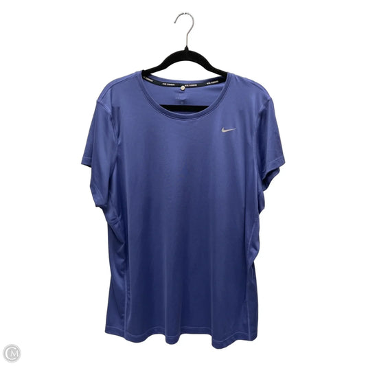 Athletic Top Short Sleeve By Nike In Blue, Size: 2x