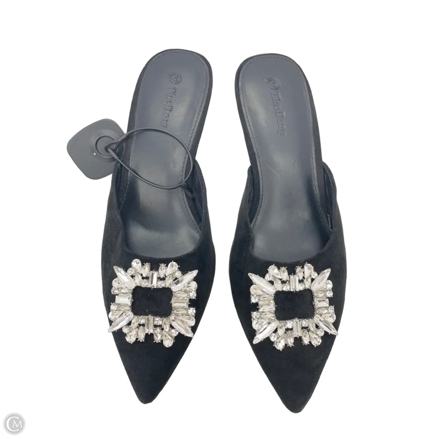 Shoes Heels Kitten By The Drop In Black & Silver, Size: 9
