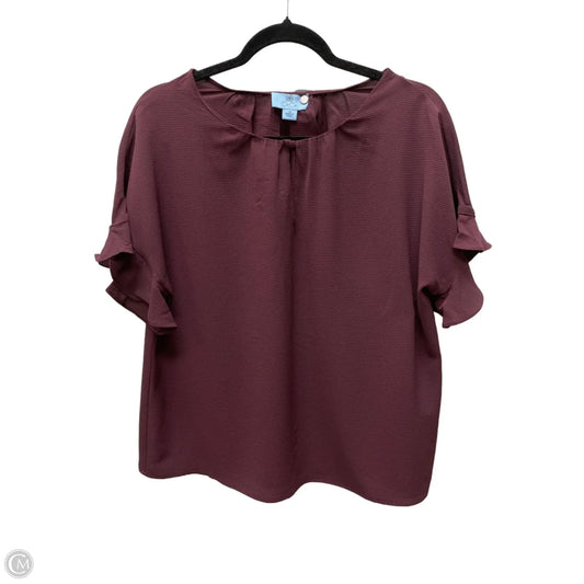 Top Short Sleeve By Cece In Purple, Size: M