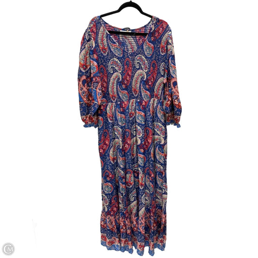 Dress Casual Maxi By Avenue In Floral Print, Size: Xl