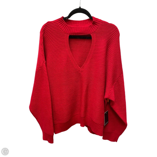 Sweater By Eloquii In Red, Size: 1x