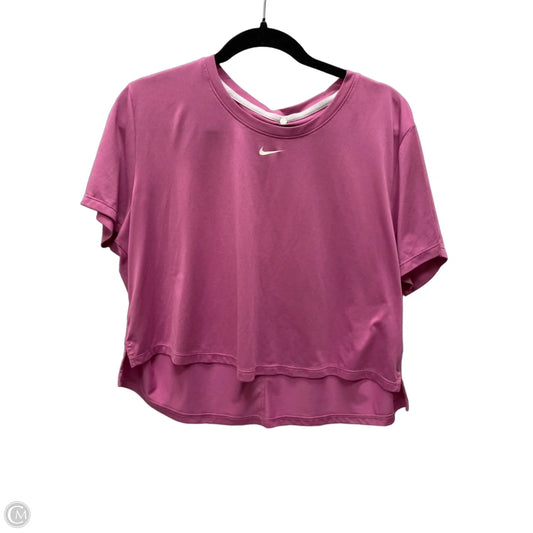 Athletic Top Short Sleeve By Nike Apparel In Pink, Size: Xl