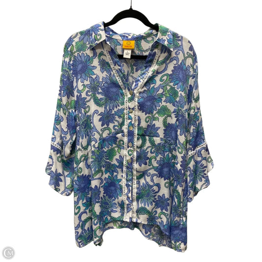 Blouse 3/4 Sleeve By Ruby Rd In Floral Print, Size: L