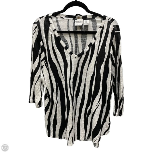 Top 3/4 Sleeve By Rachel Zoe In Zebra Print, Size: 1x