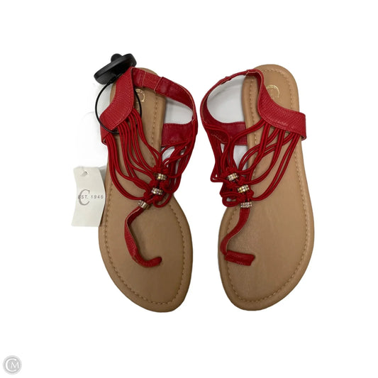 Sandals Flats By Cato In Red, Size: 8