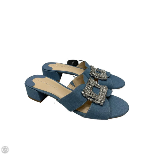 Sandals Heels Block By Alex Marie In Blue Denim, Size: 11