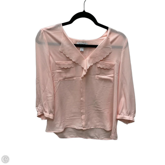 Blouse 3/4 Sleeve By Elle In Pink, Size: S