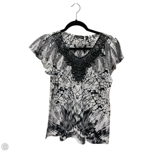 Top Short Sleeve By Apt 9 In Geometric Pattern, Size: M