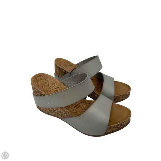 Sandals Heels Wedge By Blowfish In Grey, Size: 7