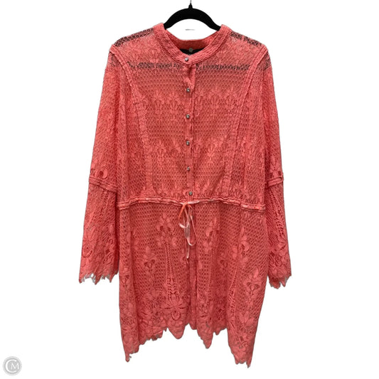 Cardigan By Colleen Lopez In Orange, Size: 3x