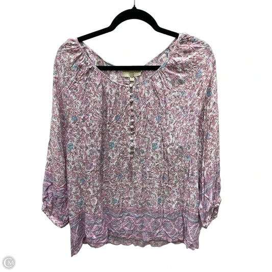 Top Long Sleeve By Cynthia Rowley In Floral Print, Size: 2x