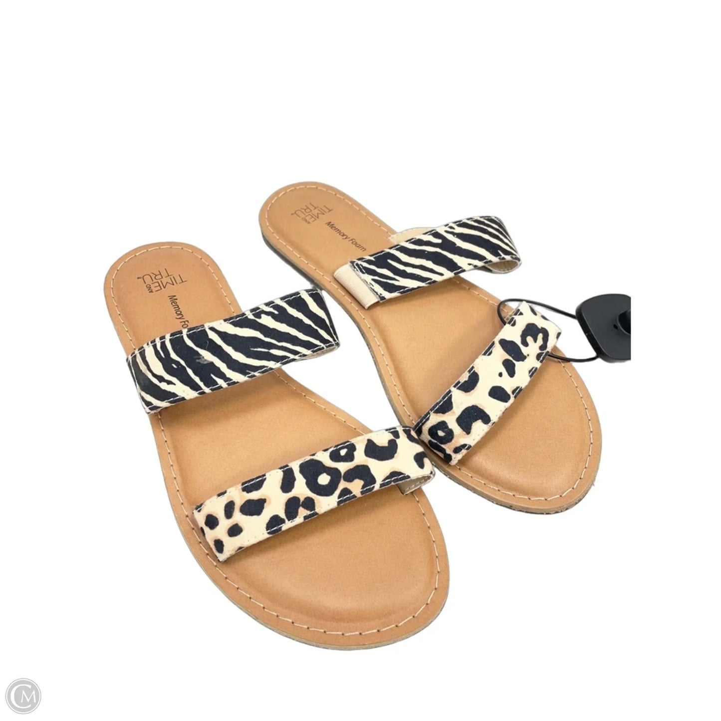 Sandals Flats By Time And Tru In Animal Print, Size: 7
