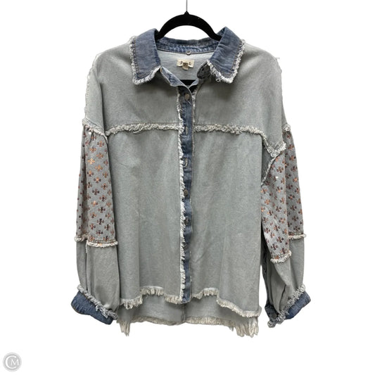 Jacket Denim By Pol In Blue Denim, Size: M